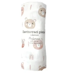 Plena zavinovací 120x120 cm, tisk - méďa šíp