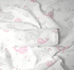 Plena 70x70 cm, tisk velryba růžová