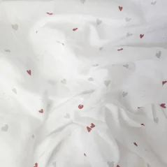 Plena mušelínová 70x70 cm karamelová srdíčka + méďa šíp