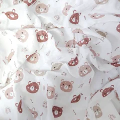 Mušelínové povlečení do postýlky, méďa šíp, 90x130+45x60