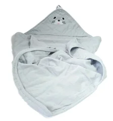 Mušelínová osuška s kapucí, 80x80 cm