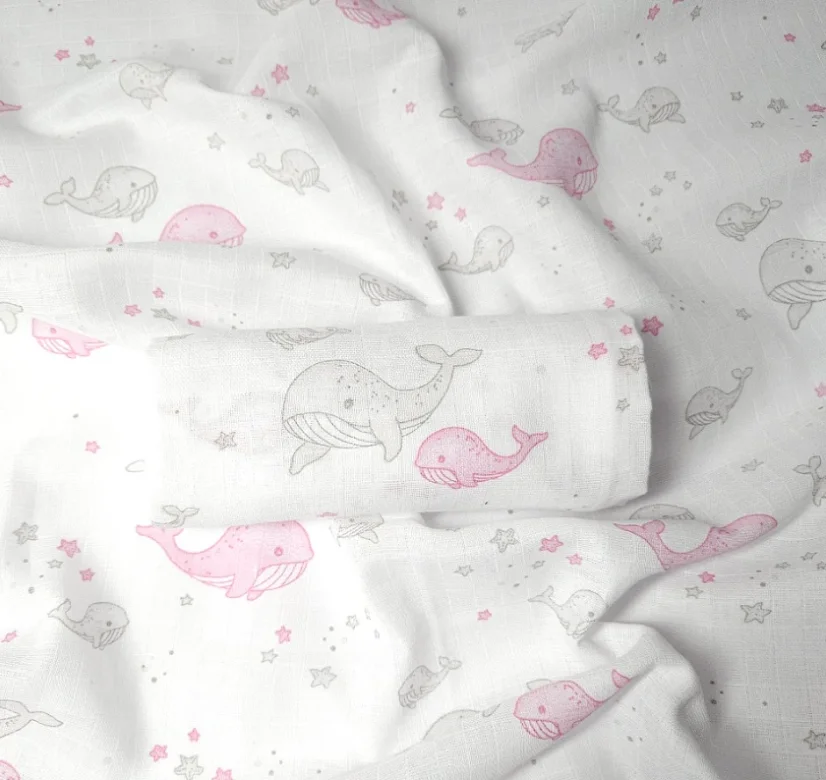 Plena 70x70 cm, tisk velryba růžová