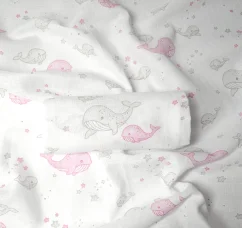 Plena 70x70 cm, tisk velryba růžová