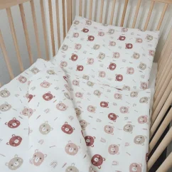 Mušelínové povlečení do postýlky, méďa šíp, 90x130+45x60